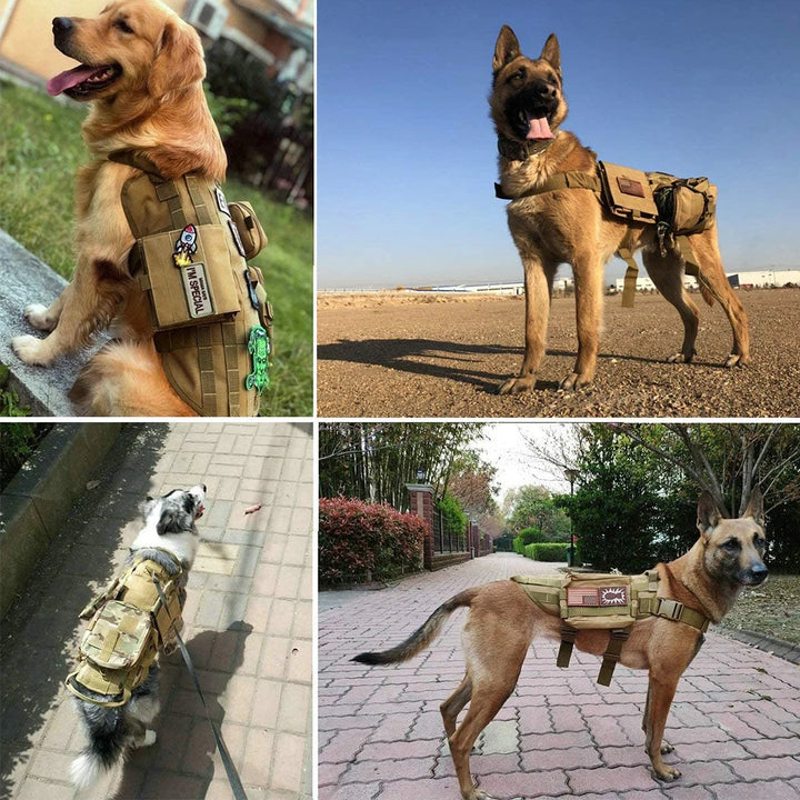 Large Dog Harness With Pouches Molle Vest K9 No-Pull Handle German Shepherd Training Tactical Harness For Dogs